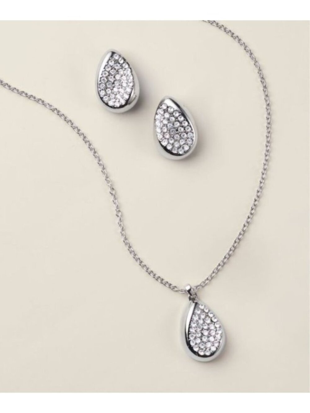Avon Studio 1886 Glistening Droplet Necklace & Earring Set-New In Box